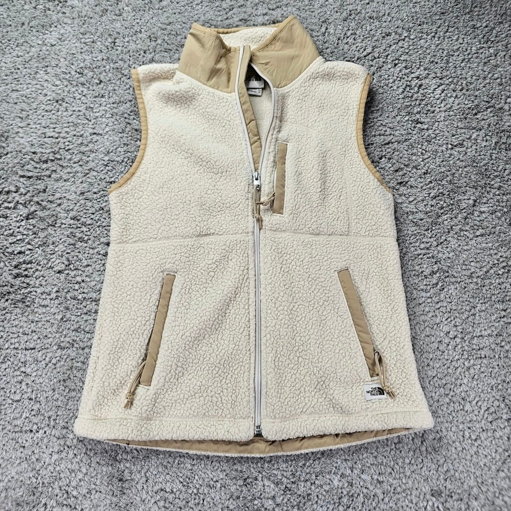 The North Face Vest Womens XS Cream Zip Fleece
